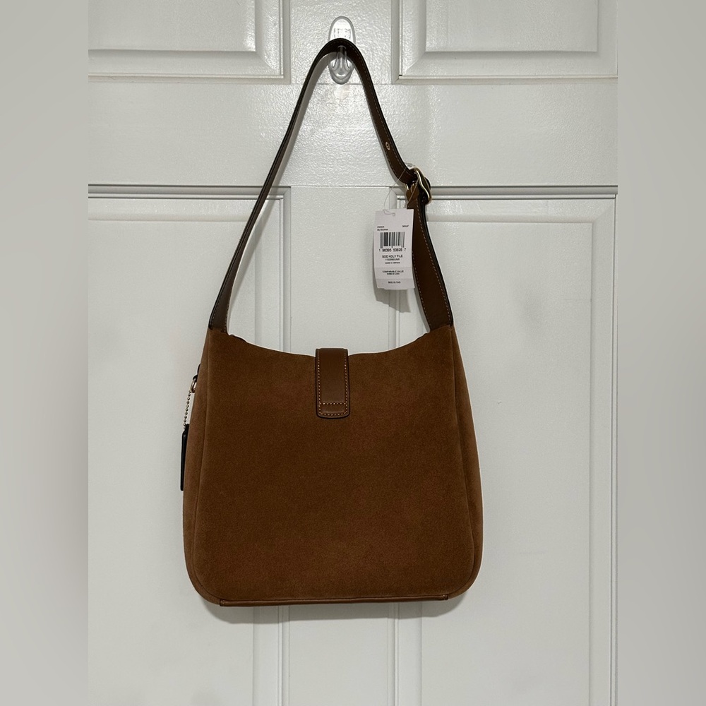 NWT Coach Hadley Sienna Suede Shoulder Bag - Picture 3 of 11